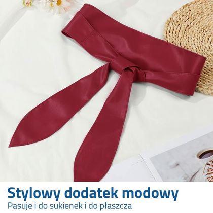 Obrazek z Damski pasek ozdobny - czerwonobrązowy