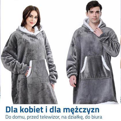 Obrazek z Ciepła bluza z futerkiem - szary
