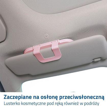 Obrazek z Podświetlane lusterko kosmetyczne do auta - różowe
