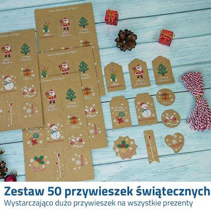 Obrazek z Zawieszki na prezenty bożonarodzeniowe - 50 szt.
