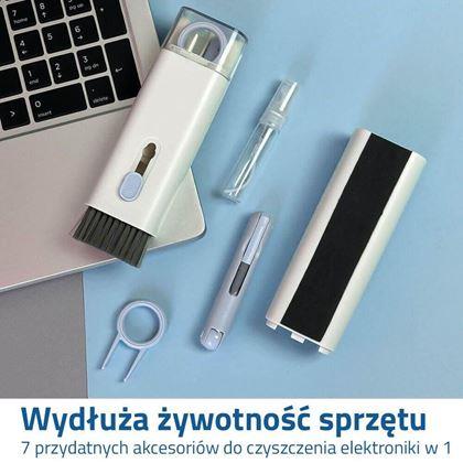 Obrazek z Wszechstronny zestaw do czyszczenia słuchawek i elektroniki 7w1