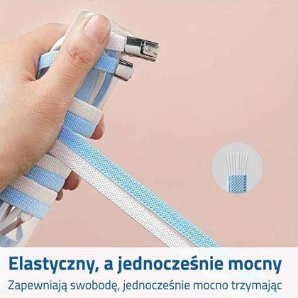 Obrazek z Sznurówki bez zawiązywania z zapięciem - białe