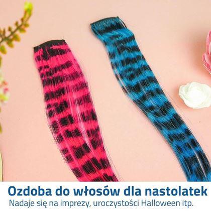 Obrazek z Kolorowy doczepiany pasemka do włosów - różowy