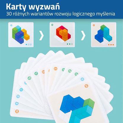 Obraz Drewniane puzzle 3D z kartami