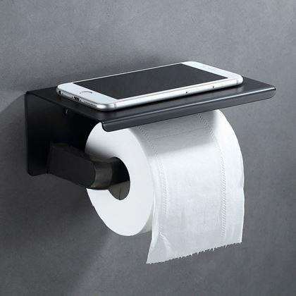 Obrazek z Metalowy uchwyt na papier toaletowy 2w1