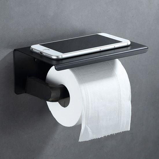 Obrazek z Metalowy uchwyt na papier toaletowy 2w1
