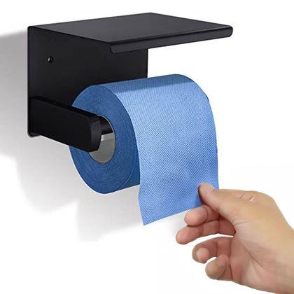 Obrazek z Metalowy uchwyt na papier toaletowy 2w1