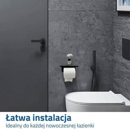 Obrazek z Metalowy uchwyt na papier toaletowy 2w1