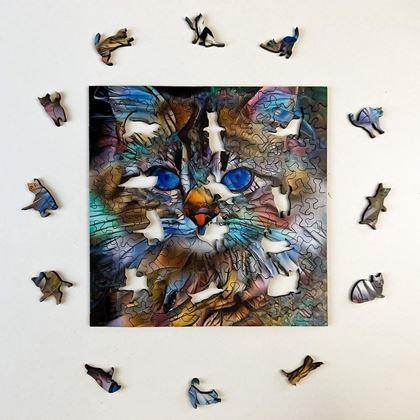 Obrazek z Drewniane puzzle z kotami – kot pręgowany