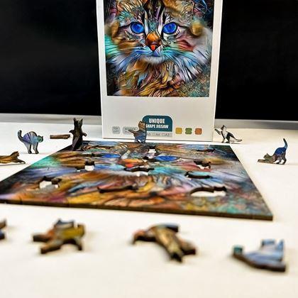 Obrazek z Drewniane puzzle z kotami – kot pręgowany