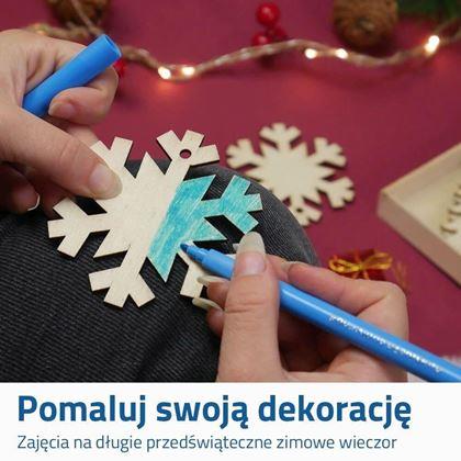 Obrazek z Drewna ozdoby świąteczne do samodzielnego pomalowania 32 szt.