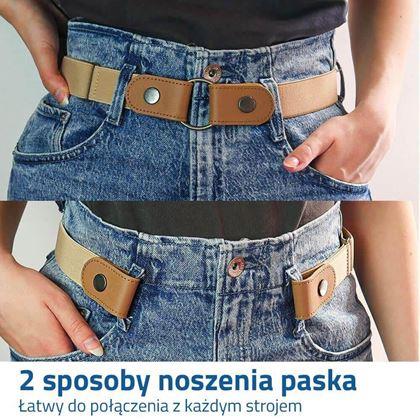 Obrazek z Elastyczny pasek jednokolorowy - jasnobrązowy