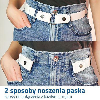 Obrazek z Elastyczny pasek jednokolorowy - biały