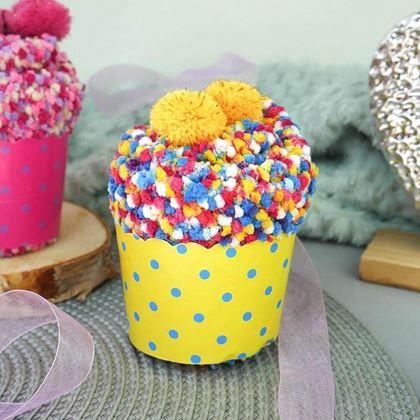Obrazek z Skarpetki w opakowaniu prezentowym - żółte cupcake