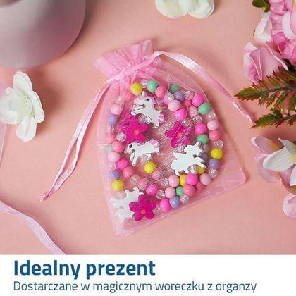 Obrazek z Komplet naszyjnika i bransoletki wykonany z drewnianych koralików