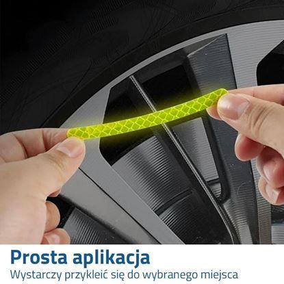 Obraz Naklejki odblaskowe na obręcze kół 20 szt.