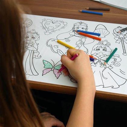 Obrazek z Samoprzylepne kolorowanki w rolce 3 m + kredki - księżniczki