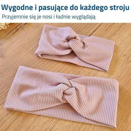 Obrazek z Zestaw 2 opasek na głowę - Matka i córka - stary róż