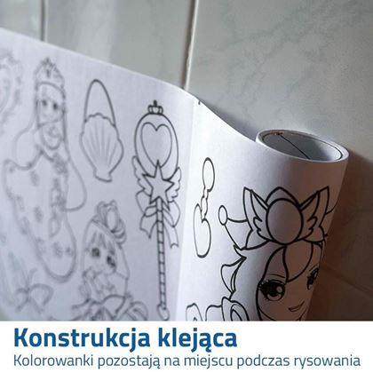 Obrazek z Samoprzylepne kolorowanki w rolce 3 m + kredki - księżniczki