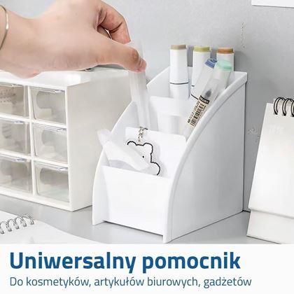 Obrazek z Organizer na biurko z przegródkami - biały