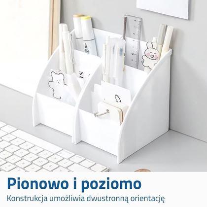 Obrazek z Organizer na biurko z przegródkami - biały