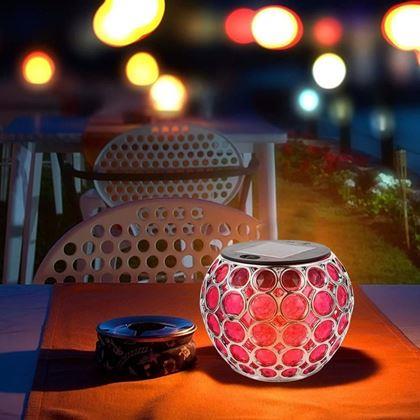 Obrazek z Kolorowa lampa solarna - różowa