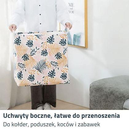 Obrazek z Kosz do przechowywania tekstyliów z chowanym sznurkiem - liście
