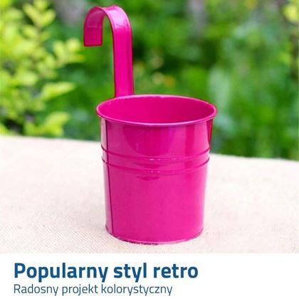 Obrazek z Wisząca doniczka na balkon – różowa