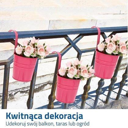 Obrazek z Wisząca doniczka na balkon – różowa