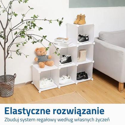 Obrazek z Modułowy regał półkowy 6 pudełek - biały