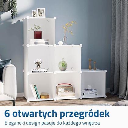 Obrazek z Modułowy regał półkowy 6 pudełek - biały