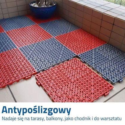 Obrazek z Antypoślizgowa płytka gumowa – czerwona