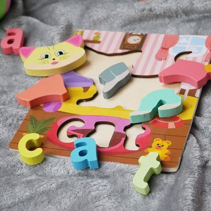 Obrazek z Angielskie puzzle dla najmniejszych - koteczka