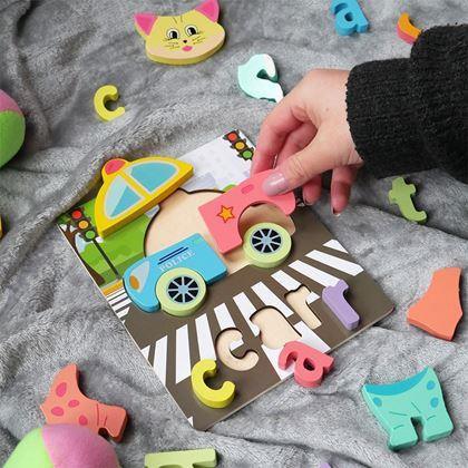 Obrazek z Angielskie puzzle dla najmniejszych - samochodzik