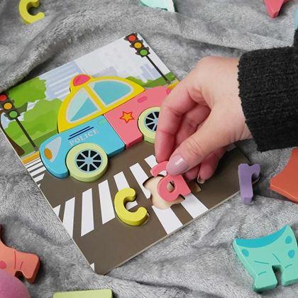 Obrazek z Angielskie puzzle dla najmniejszych - samochodzik