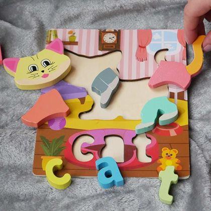 Obrazek z Angielskie puzzle dla najmniejszych - koteczka