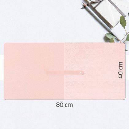 Obrazek z Premiumowa podkładka pod mysz i klawiaturę ze skóry ekologicznej 80x40 cm - różowy