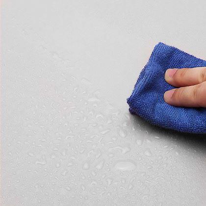 Obrazek z Premiumowa podkładka pod mysz i klawiaturę ze skóry ekologicznej 80x40 cm - jasnoszary