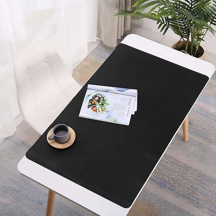 Obrazek z Premiumowa podkładka pod mysz i klawiaturę ze skóry ekologicznej 80x40 cm - czarny