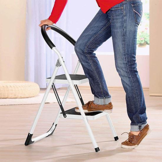 Obrazek z Składane metalowe stopnie 2-stopniowe 83 cm