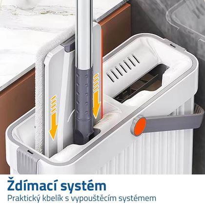 Obrazek z Ždímací mop s dvoukomorovým kbelíkem