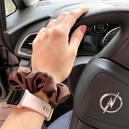 Obrazek z Gumka do włosów z materiału  - brązowa