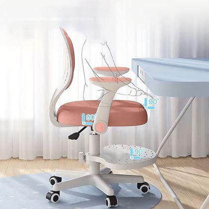 Obrazek z Dziecięce rosnące obrotowe krzesło do biurka - jasnoróżowy