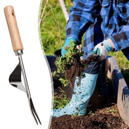 Obrazek z Wyrywacz chwastów z kołyską i drewnianą rączką