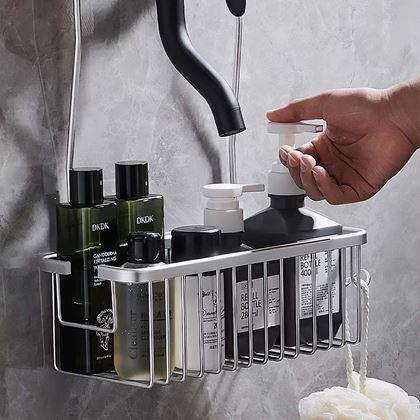 Obrazek z Wiszący koszyk do prysznica - srebrny