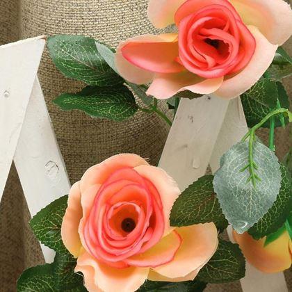 Obrazek z Sztuczna zwisająca roślina 90 cm - różowo-pomarańczowy