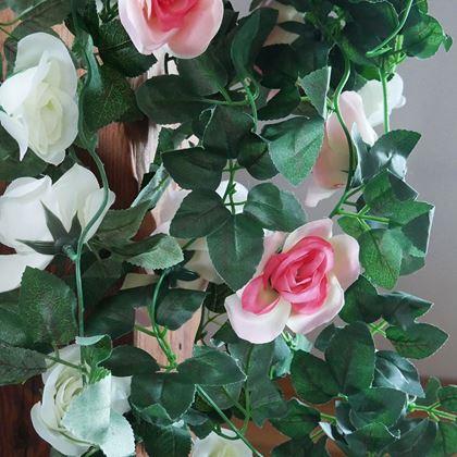 Obrazek z Sztuczna zwisająca roślina 90 cm - różowo-pomarańczowy