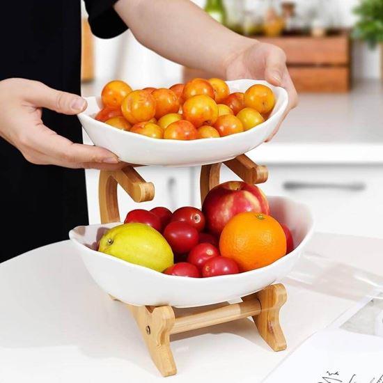 Obrazek z Dwupoziomowa etażerka na owoce i produkty spożywcze