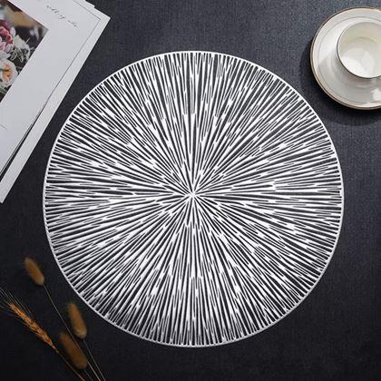 Obrazek z Okrągłe podkładki na stół promienie słońca - srebrne