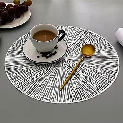 Obrazek z Okrągłe podkładki na stół promienie słońca - srebrne